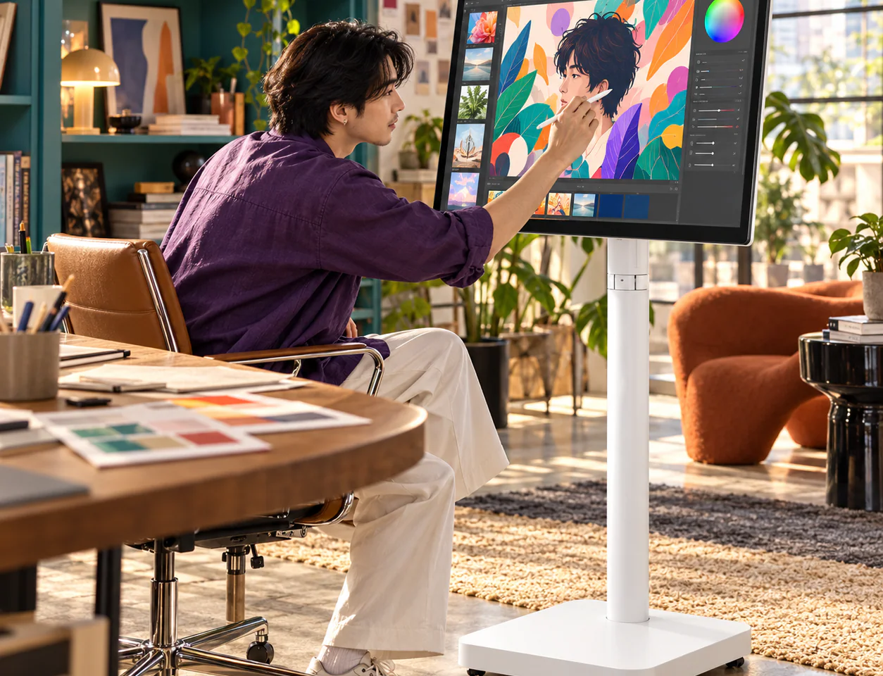 จอมอนิเตอร์ 31.5" 32U889SA-W 4K IPS Smart Monitor Swing จอสัมผัส ขาตั้งหมุนได้ 32u889sa