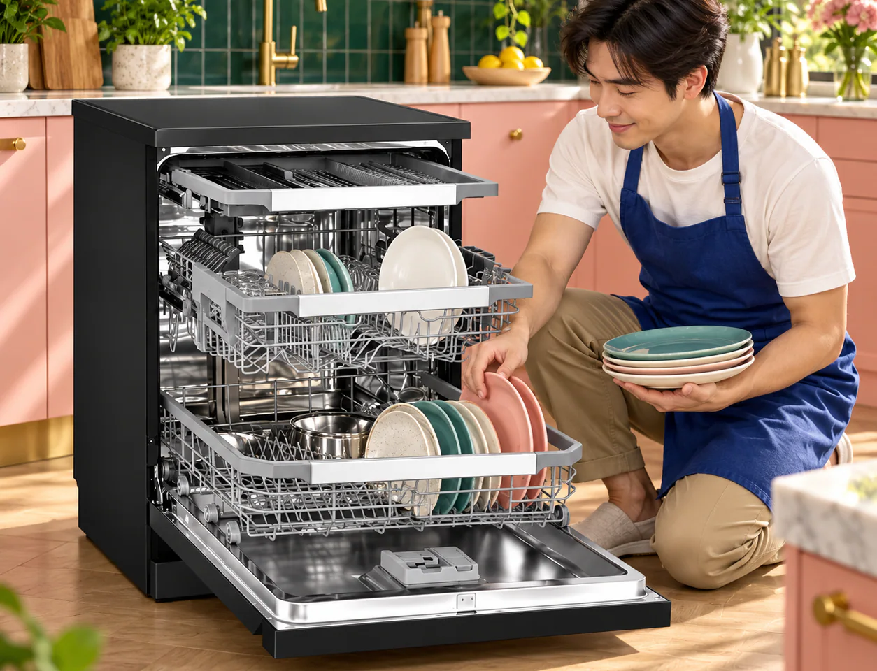 เครื่องล้างจาน DFC335HM สีดำ พร้อมฟีเจอร์ Wi‑Fi Control (ThinQ) DFC335HM