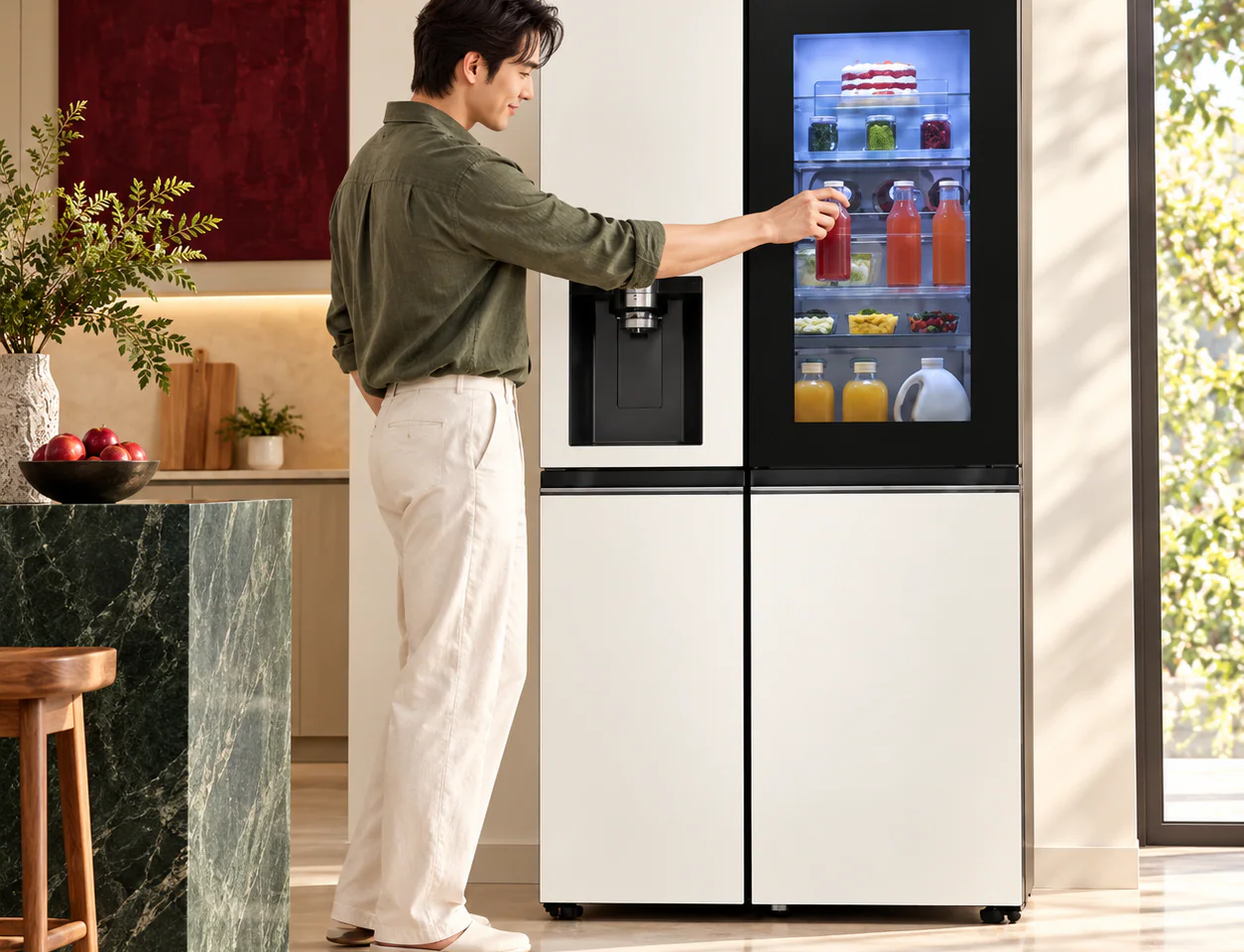ตู้เย็น InstaView Door-in-Door 22.4 คิว GC-X257CMHW Smart Inverter GC-X257CMHW