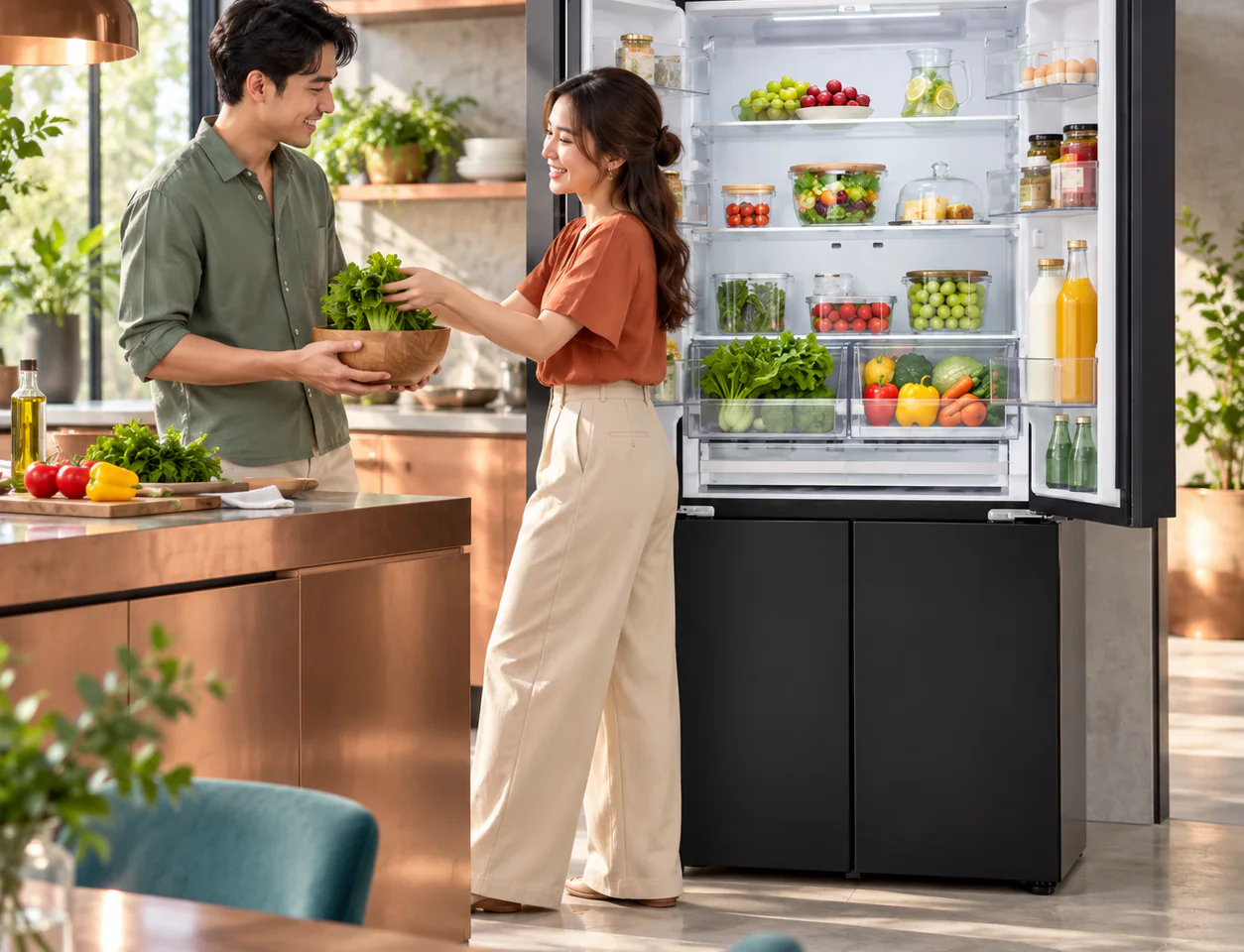 ตู้เย็น Multi-Door GV-B25FFGDB ขนาด 21.6 คิว ระบบ Smart Inverter Compressor GV-B25FFGDB