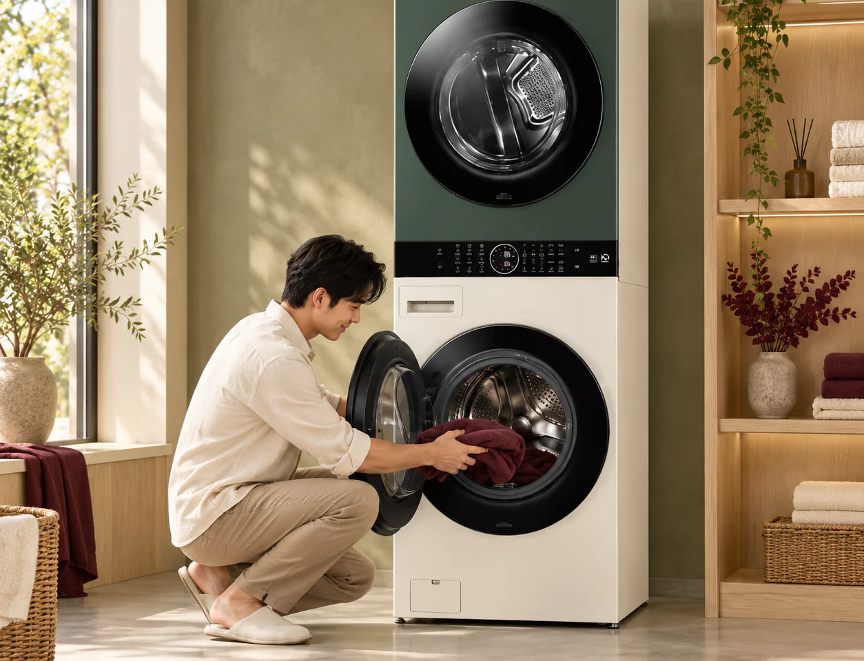 ชุดซักและอบผ้า WashTower WT2520NHEG